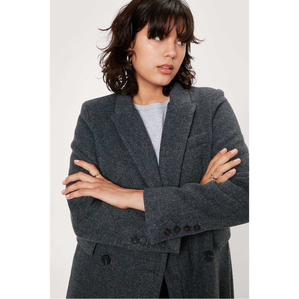 Nasty Gal faux wool longline coat